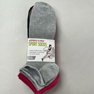 6 pairs no-show sport socks